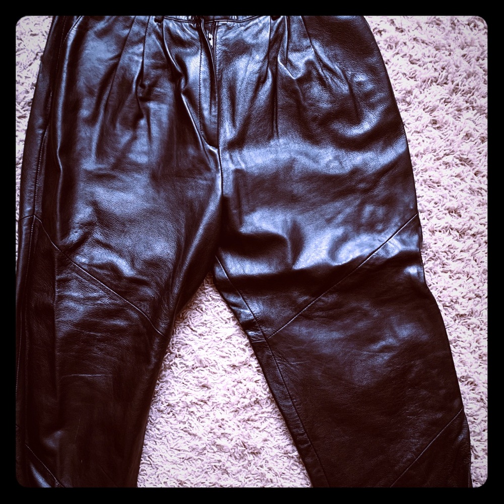 Black leather pants